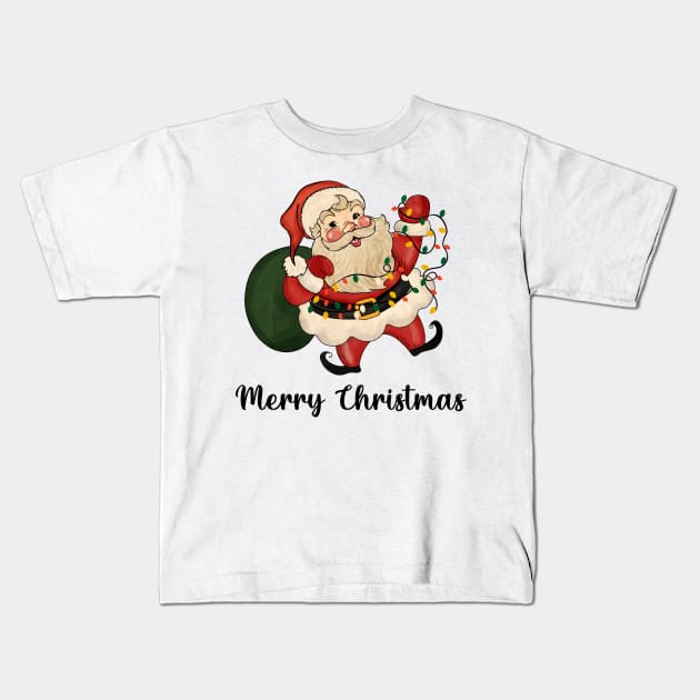 Merry Christmas, Vintage Santa Kids T-Shirt by Bam-the-25th